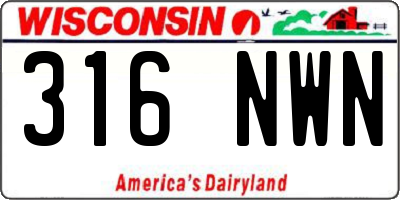 WI license plate 316NWN