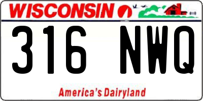WI license plate 316NWQ