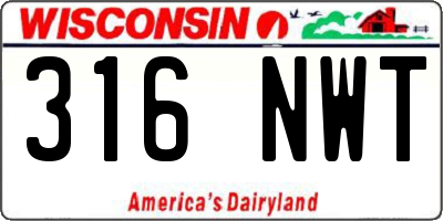 WI license plate 316NWT