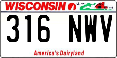 WI license plate 316NWV