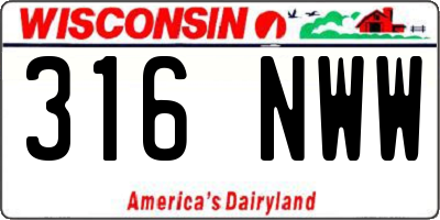 WI license plate 316NWW