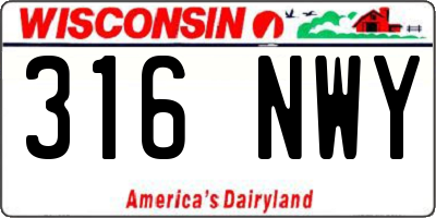 WI license plate 316NWY