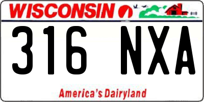 WI license plate 316NXA
