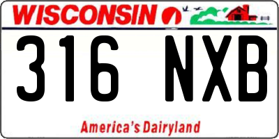 WI license plate 316NXB
