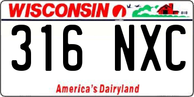 WI license plate 316NXC