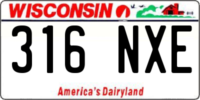 WI license plate 316NXE