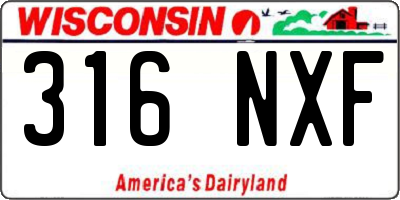 WI license plate 316NXF