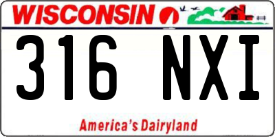 WI license plate 316NXI