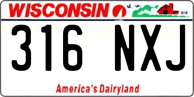WI license plate 316NXJ