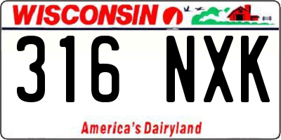 WI license plate 316NXK