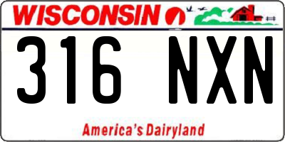 WI license plate 316NXN
