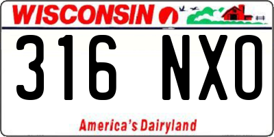 WI license plate 316NXO