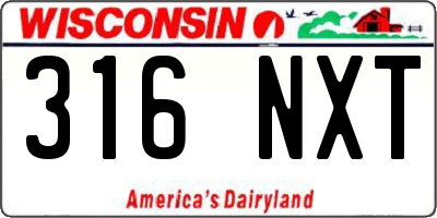 WI license plate 316NXT
