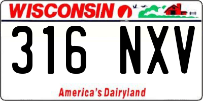 WI license plate 316NXV