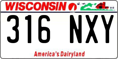 WI license plate 316NXY