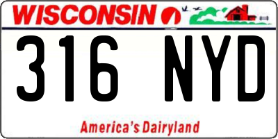 WI license plate 316NYD