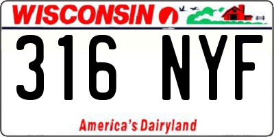 WI license plate 316NYF