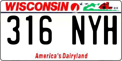 WI license plate 316NYH
