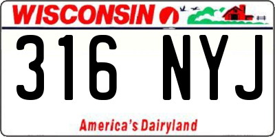 WI license plate 316NYJ