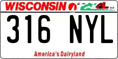 WI license plate 316NYL