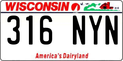 WI license plate 316NYN