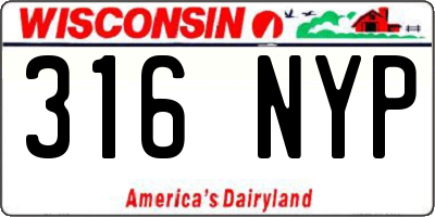 WI license plate 316NYP