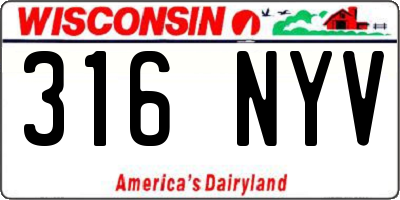 WI license plate 316NYV