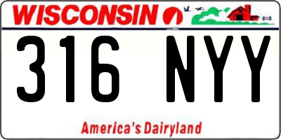 WI license plate 316NYY