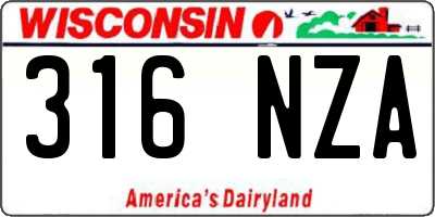 WI license plate 316NZA