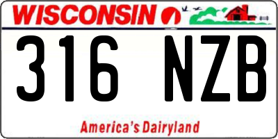 WI license plate 316NZB