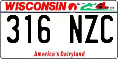 WI license plate 316NZC