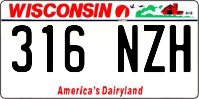 WI license plate 316NZH
