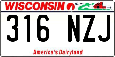 WI license plate 316NZJ