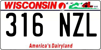 WI license plate 316NZL