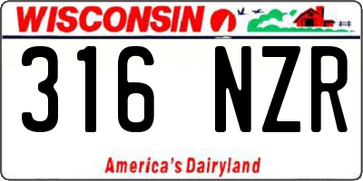 WI license plate 316NZR