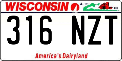 WI license plate 316NZT