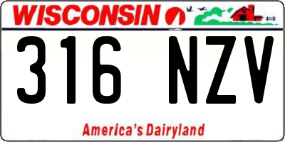 WI license plate 316NZV
