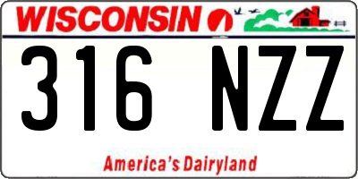 WI license plate 316NZZ