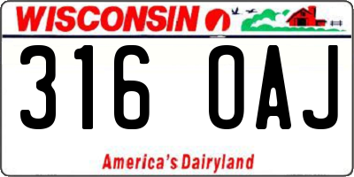 WI license plate 316OAJ