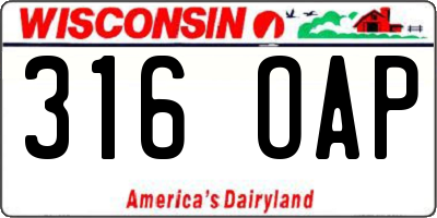 WI license plate 316OAP