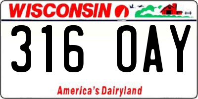 WI license plate 316OAY