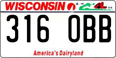 WI license plate 316OBB