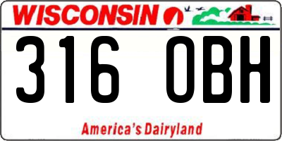WI license plate 316OBH