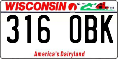 WI license plate 316OBK