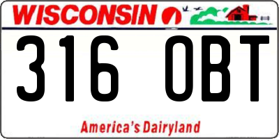 WI license plate 316OBT