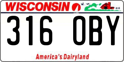WI license plate 316OBY