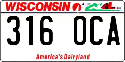 WI license plate 316OCA