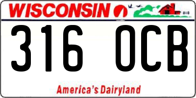 WI license plate 316OCB