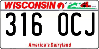 WI license plate 316OCJ