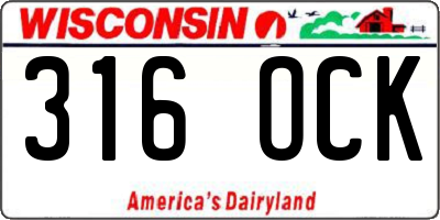 WI license plate 316OCK